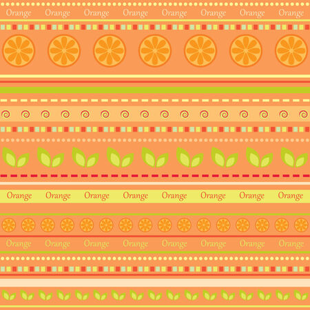 Seamless fruit wallpaper. Orangeのイラスト素材