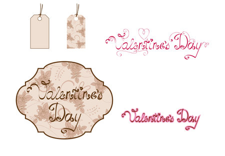 Digital scrapbooking for Valentine's Dayのイラスト素材