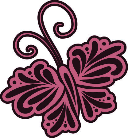 Vintage hand drawn butterflyのイラスト素材