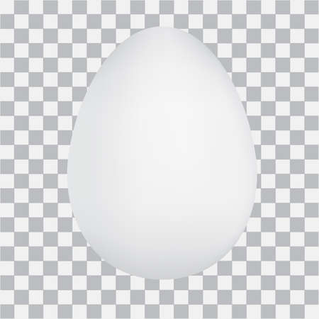 Realistic white egg on checked backgroundのイラスト素材