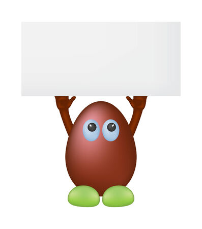 Chocolate egg with blank paperのイラスト素材