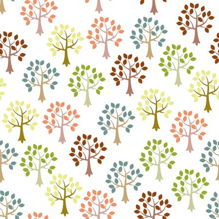 Cute seamless wallpaper with treesのイラスト素材