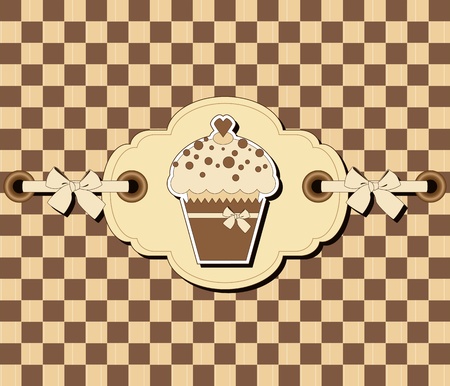 Nice brown background with muffinのイラスト素材