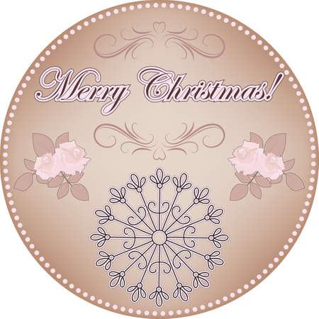 Merry Christmas vintage labelのイラスト素材