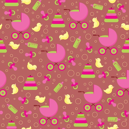 Seamless background for baby girlのイラスト素材