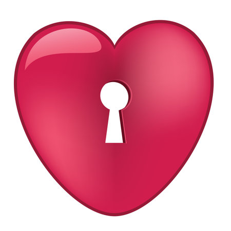 Pink heart with keyholeのイラスト素材