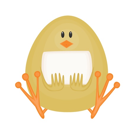 Cute yellow chicken, isolatedのイラスト素材