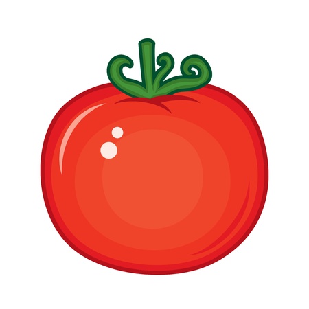 Isolated on white tomatoのイラスト素材