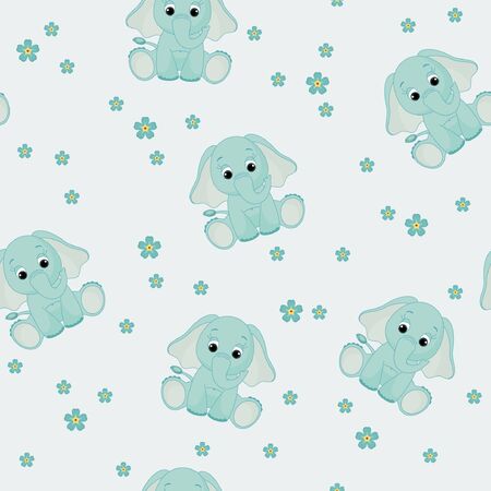 Seamless baby animal backgroundのイラスト素材