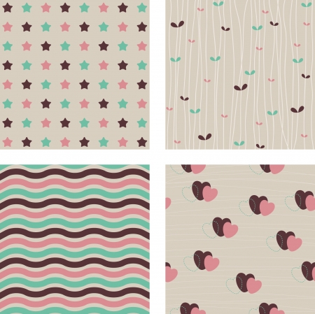Four retro patternsのイラスト素材