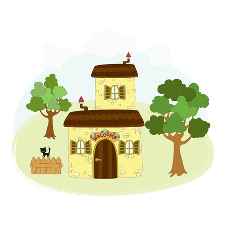 Cartoon rural landscapeのイラスト素材