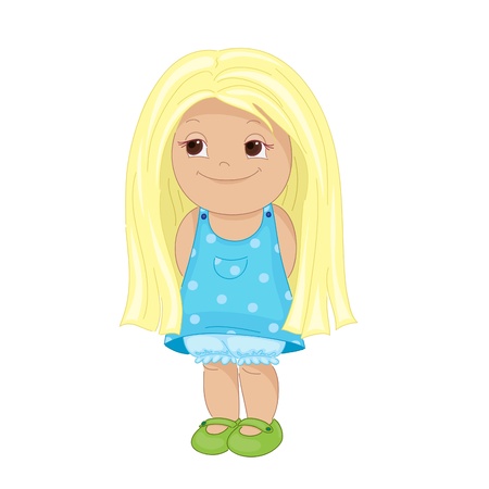 Cute blond toddler girlのイラスト素材