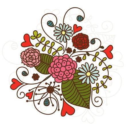 Abstract floral pattern, isolated on whiteのイラスト素材