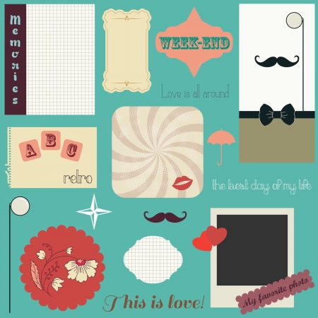 Retro papers and labels designのイラスト素材