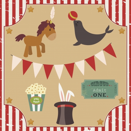 Set of circus vector clip-artのイラスト素材