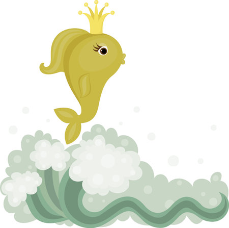 Golden princess fishのイラスト素材