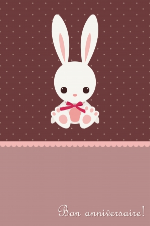 Birthday card with bunnyのイラスト素材