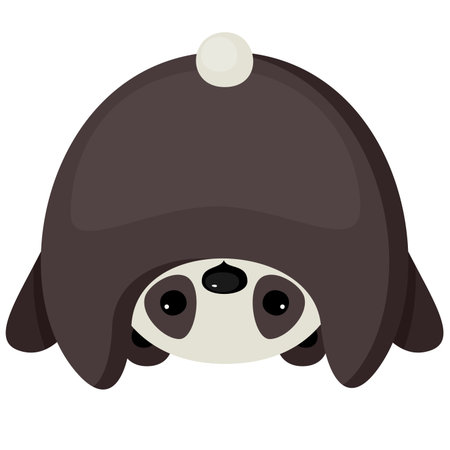 Upside down cute little panda 