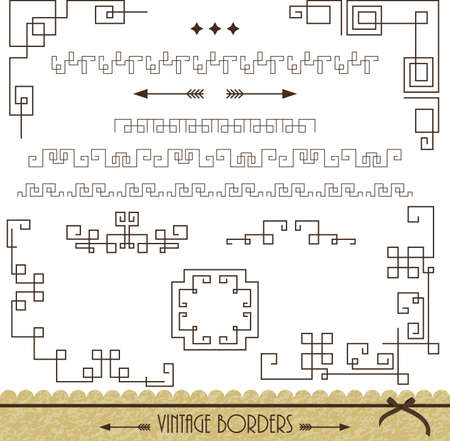 Calligraphy antique borders and dividersのイラスト素材