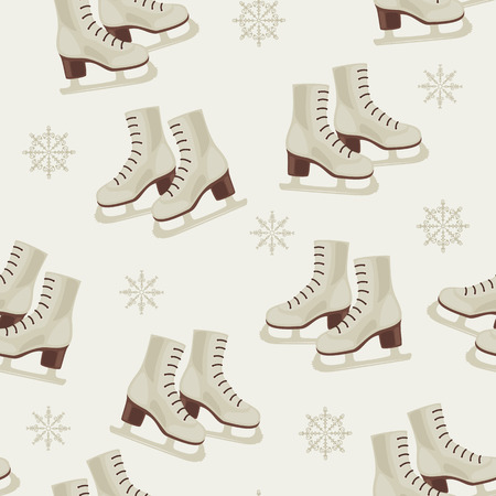 Vintage winter wallpaper with skatesのイラスト素材