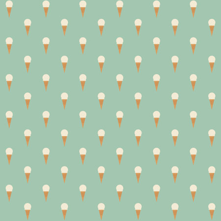 Ice cream cone seamless pattern. Vector ice cream background.