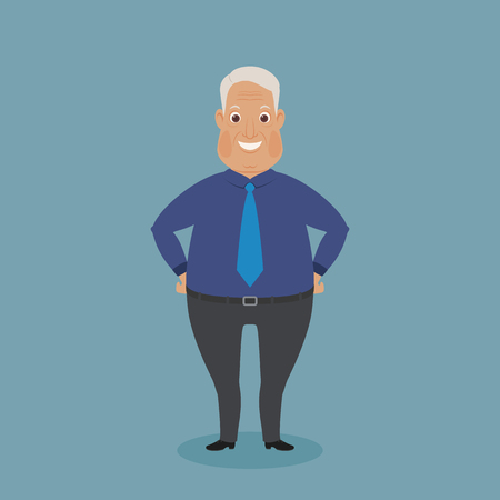 Smiling dressed up grandparent. Funny cartoon character. Vector art.のイラスト素材