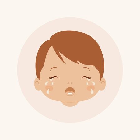 Crying baby boy. Vector illustrationのイラスト素材