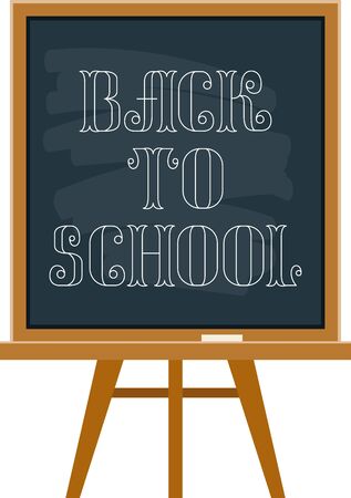 "Back to School" lettering on school blackboard background. Vector art.のイラスト素材