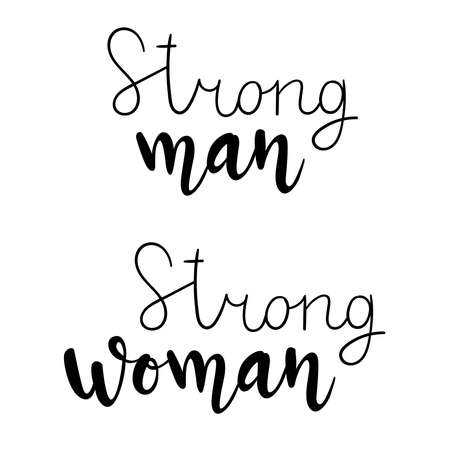 "Smart man", "Smart woman" hand drawn vector lettering. Inspirational calligraphic quote. Hand written lettering.のイラスト素材