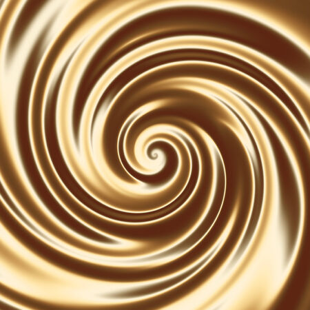 Creamy chocolate or coffee milk cocktail spiral texture.の写真素材