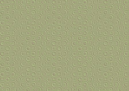 Naturally looking digitally generated 3D texture of the pastel green purple paper with octagons, squares and circles embossing.の写真素材