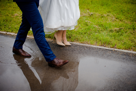 The brides and grooms shoesの写真素材