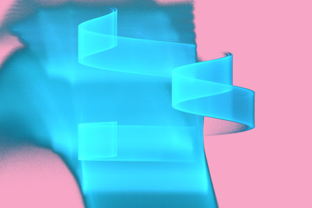 abstract background color trends 2022, 3D illustration, rendering pacific pink blue multicolored...