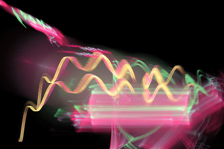 abstract background color trends 2022 , 3D illustration, rendering pink orange black multicolored...