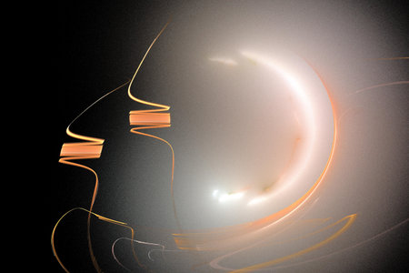 abstract background color trends 2022 , 3D illustration, rendering gray orange black multicolored lines fractal unique composition for graphic and design art projects. high qualityの写真素材