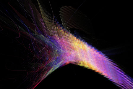 abstract background color trends 2022, 3D illustration, rendering violet black multicolored lines...