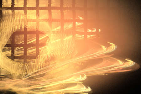 abstract background color trends 2022 , 3D illustration, rendering black multi colored lines fractal unique composition for graphic and design art projects. high qualityの写真素材