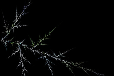 abstract background color trends 2022 , 3D illustration, rendering black multi colored lines fractal unique composition for graphic and design art projects. high qualityの写真素材