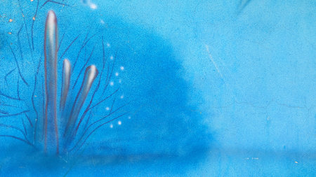 blue seascape pattern with fish wall design. high quality photoの写真素材