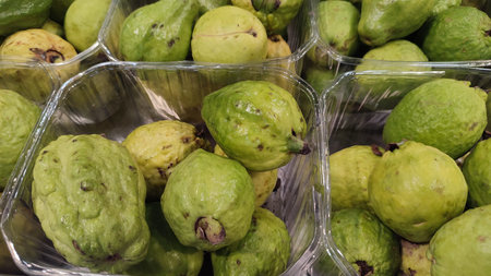 green fruit guava in the store, food. High quality photoの写真素材