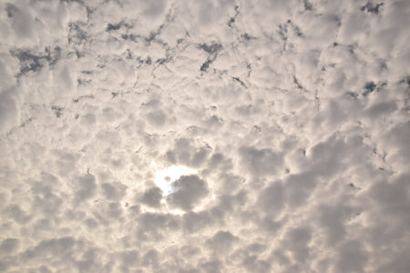 Blue sky, white clouds nature landscape background. High quality photoの写真素材