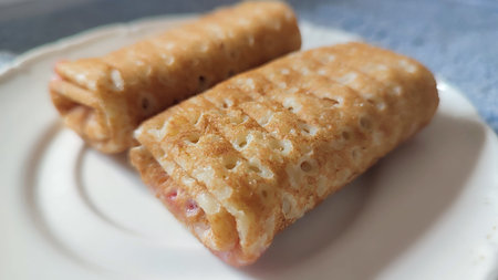 pancakes made from dough, breakfast food on a white plate, cooking. High quality photo