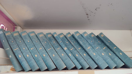 27 March 2024 Beer-Sheva Israel,Jewish books on the shelf, Judaism encyclopedia, teaching religionのeditorial素材