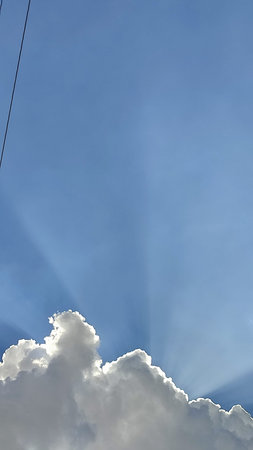 blue sky white clouds background nature air atmosphere weather, round sin light. High quality photoの写真素材