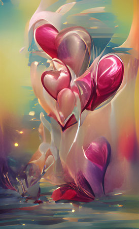 art picture abstract love red shade. High quality illustration