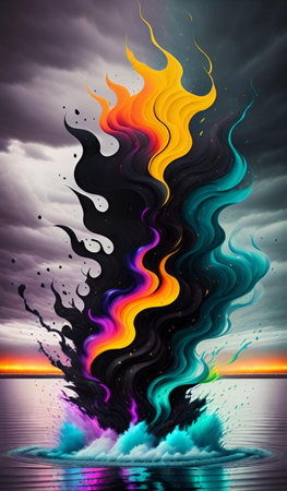 splash colorful paint art background. High quality illustration