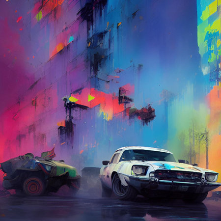 splash colorful paint art car background abstract. High quality illustrationの写真素材
