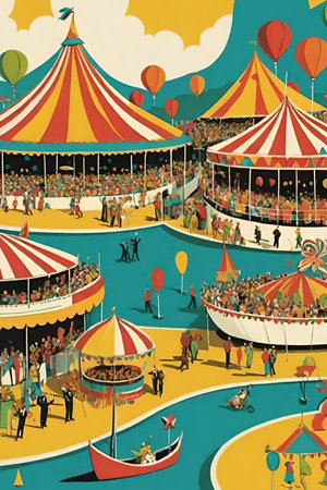 festival carnival holiday art illustration cartoon. High quality illustration patternの写真素材