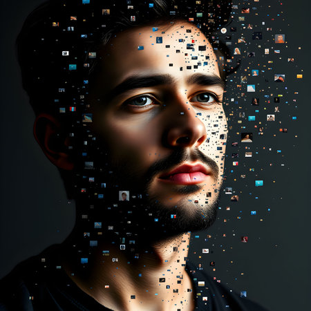 man and social networks icons communication connection internet modern man chat portal render portrait face people boss business finance generated ai alt. High quality 3d illustration avatarの写真素材