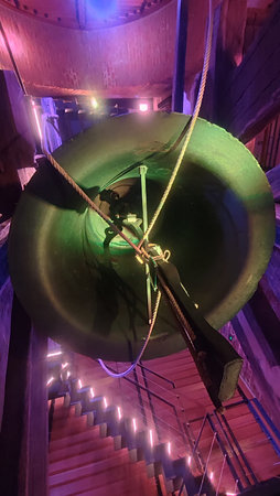 October 22 2024 Hradec Kralove, Czech Republic Europe, Kralov region, Kralovehradecky kraj, Large hanging bell. High quality photoの写真素材